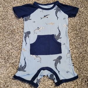 Kyte Baby Shark Shortall Romper, 12-18 Months